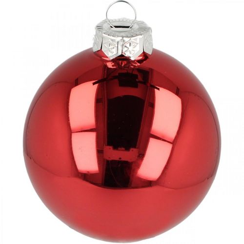Floristik24 Kerstbal, boomversiering, kerstbal rood H8.5cm Ø7.5cm echt glas 12st