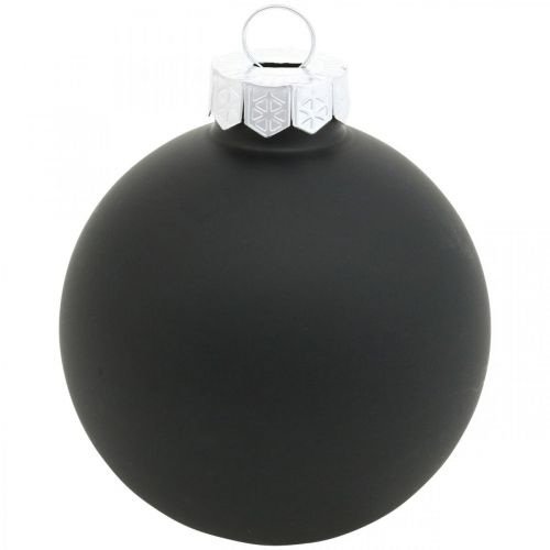 Artikel Mini kerstboombal, boomdecoratiemix, kerstballen zwart H4,5cm Ø4cm echt glas 24 st