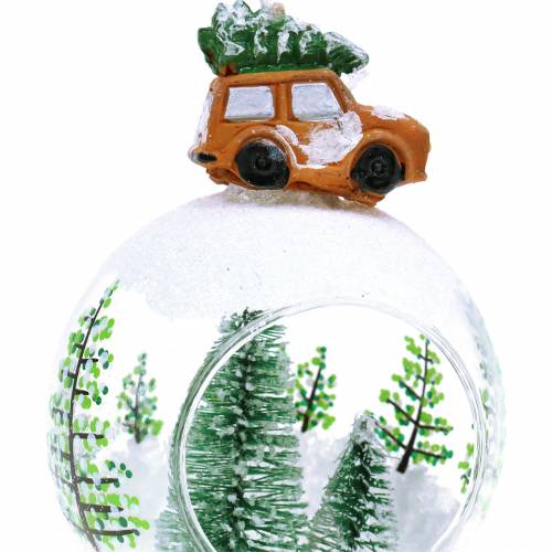 Floristik24 Glazen bol Kerstboomversiering auto Ø8cm 3st