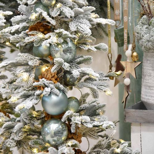 Floristik24 Kerstbal, boomdecoratie, kerstboombal groen mint H6,5cm Ø6cm echt glas 24 st