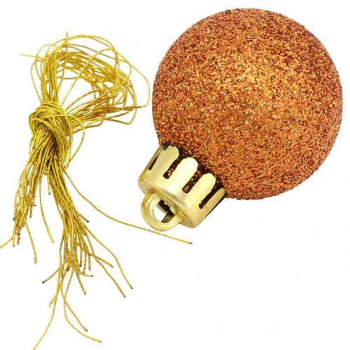 Floristik24 Mini kerstboombal, boomdecoratie mix, kerstbal oranje Ø2,5cm kunststof 14st