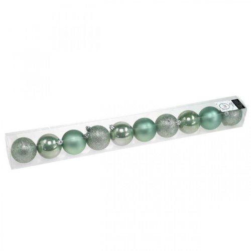 Floristik24 Kerstbal groen kunststof mix Ø6cm 10st