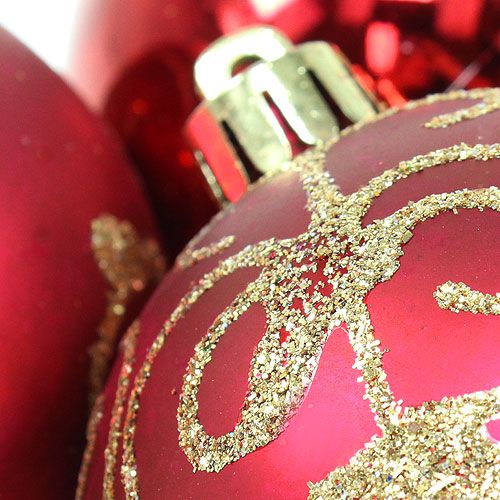 Floristik24 Kerstbal kunststof robijn Ø70mm 8st