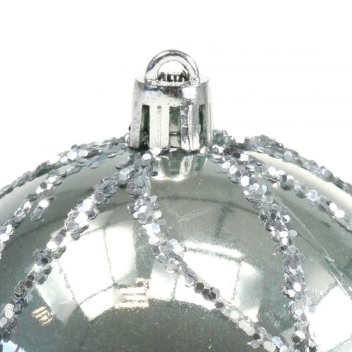 Floristik24 Kerstbal kunststof zilver Ø8cm 2st