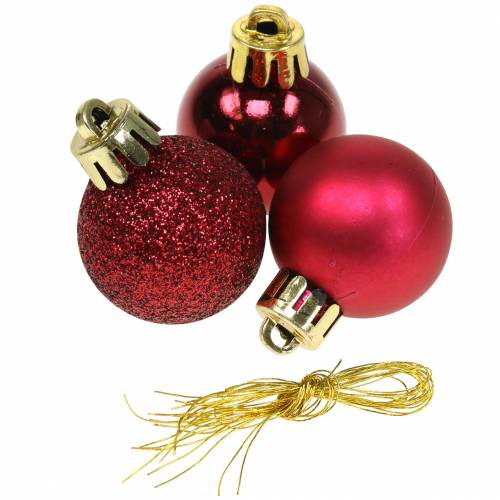 Floristik24 Kerstboomdecoratie kerstbal rood 3cm 14st