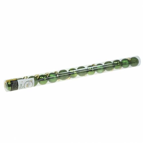 Artikel Kerstboomversiering Kerstbal groen 3cm 14 st