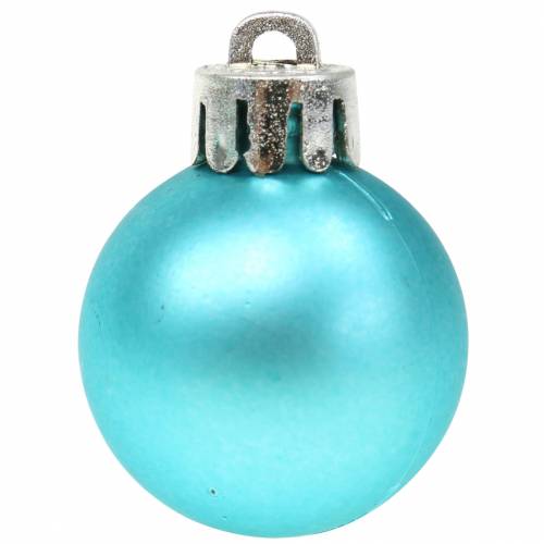 Floristik24 Kerstboomversiering Kerstbal turkoois 3cm 14st