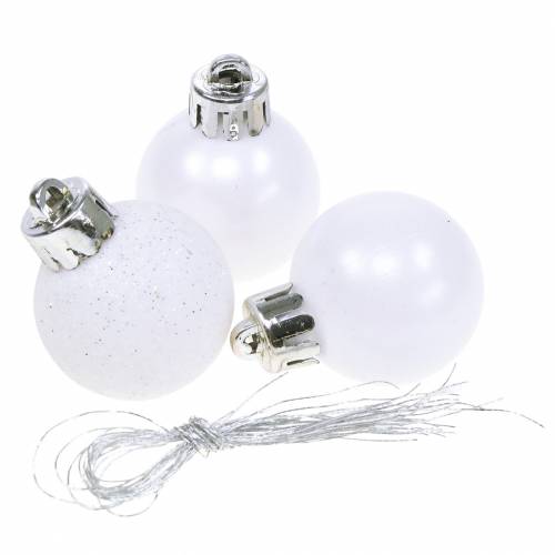 Artikel Kerstboomdecoratie kerstbal wit 3cm 14st