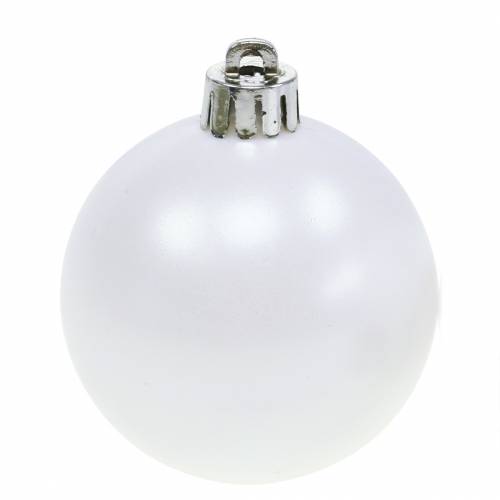 Floristik24 Kerstboomdecoraties Kerstbal wit Ø6cm 12st
