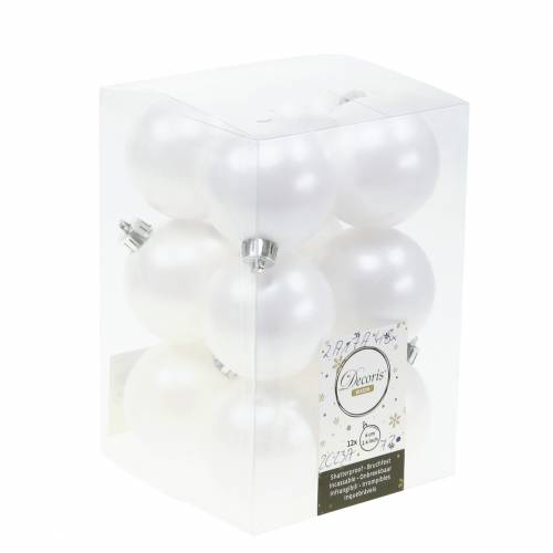 Floristik24 Kerstboomdecoraties Kerstbal wit Ø6cm 12st