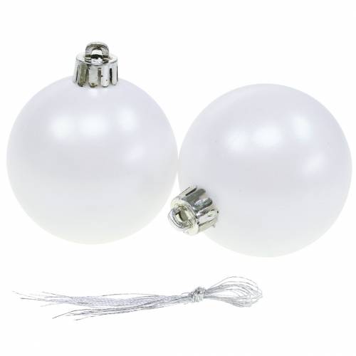 Floristik24 Kerstboomdecoraties Kerstbal wit Ø6cm 12st