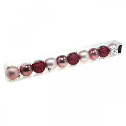 Floristik24 Kerstballen, kerstversieringen, boomhangers roos / roze / roze Ø5,5cm kunststof 10st