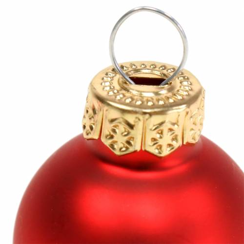 Artikel Mini kerstballen rood assorti Ø2,5cm 24 st