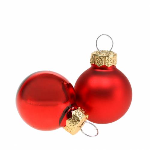 Artikel Mini kerstballen rood assorti Ø2,5cm 24 st
