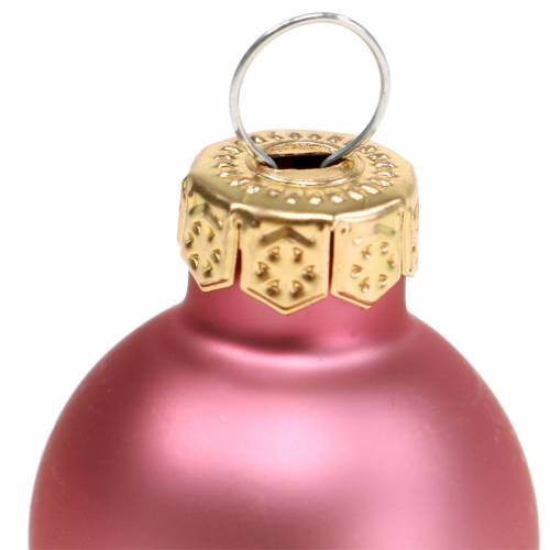 Artikel Mini kerstbal antiek roze gesorteerd Ø2,5cm 24st