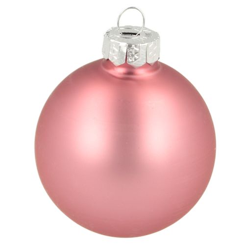 Artikel Kerstballen glas kerstboomdecoratie roze grijs Ø50mm 24 stuks