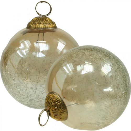 Artikel Kerstballen glas Kerstballen helder, bruin Ø10cm 3st