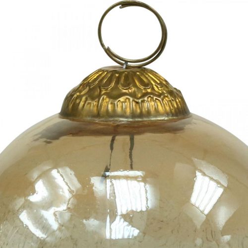 Floristik24 Kerstballen glas Kerstballen helder, bruin Ø10cm 3st