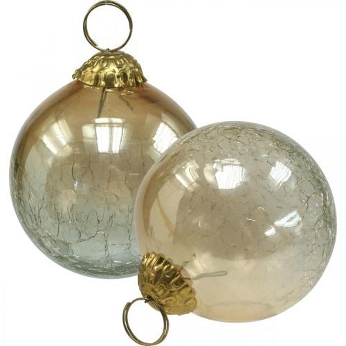 Floristik24 Kerstballen glas kerstboomballen helder, bruin Ø8cm 4st