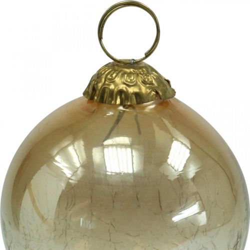 Floristik24 Kerstballen glas kerstboomballen helder, bruin Ø8cm 4st