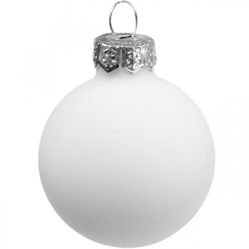 Floristik24 Kerstballen glas wit glazen bol mat/glanzend Ø4cm 60st