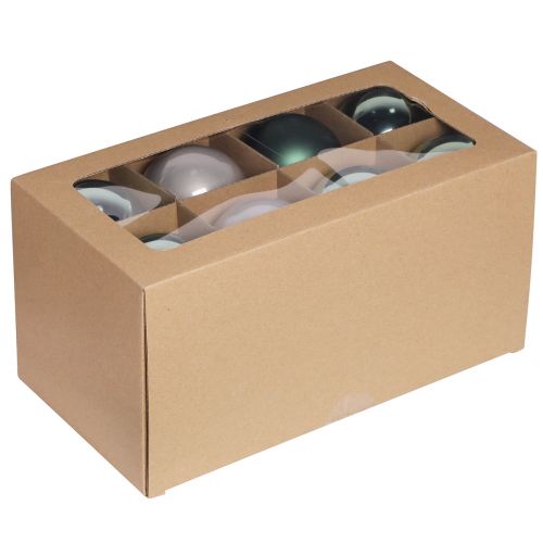 Artikel Kerstballen groen grijze glazen bollen Ø7,5cm 12 st