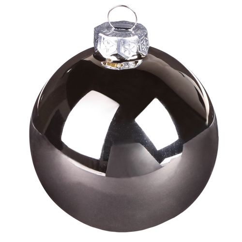 Artikel Kerstballen zilver abrikoos glazen bollen Ø6cm 24 st