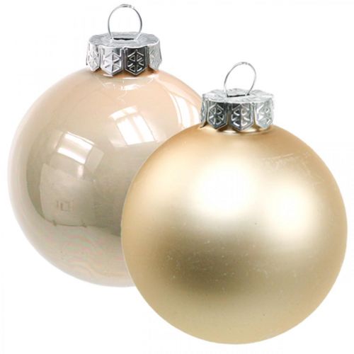 Floristik24 Kerstballen glas roze creme glazen bollen Ø6cm 28st