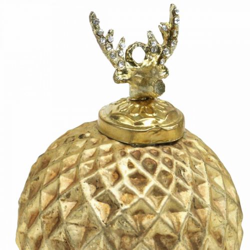 Floristik24 Kerstballen rendier kerstboomversiering goud vintage Ø7cm 4st