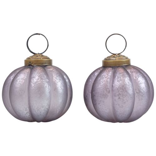 Floristik24 Kerstballen glas paars kerstboomballen vintage Ø6cm 4 st
