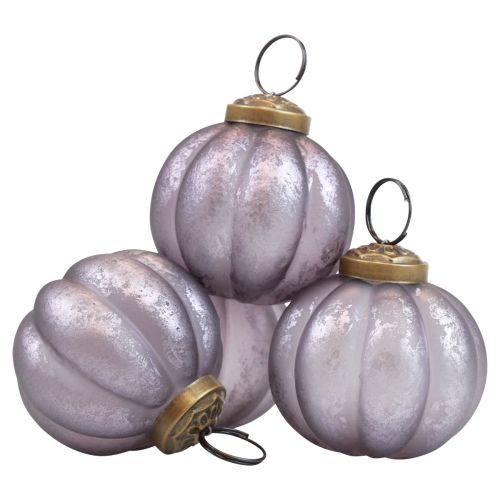 Floristik24 Kerstballen glas paars kerstboomballen vintage Ø6cm 4 st