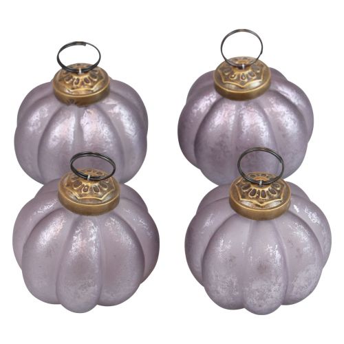 Floristik24 Kerstballen glas paars kerstboomballen vintage Ø6cm 4 st