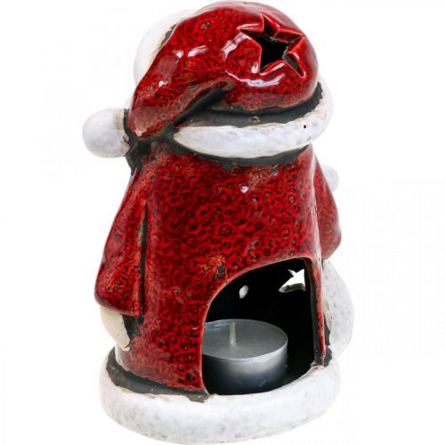 Artikel Kerstman deco theelichthouder Kerst H15cm