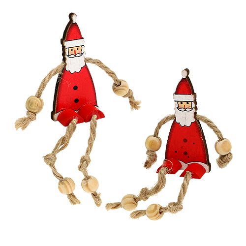 Floristik24 Kerstmanfiguur zittend 6,5 cm rood 12st