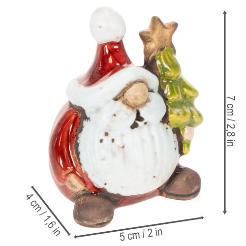 Kerstmanfiguurtje met kerstboomversiering, 7 cm, 2 stuks | Floristik24.nl