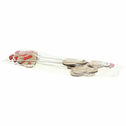 Floristik24 Decoratieve plug Kerstman/Sneeuwpop 7cm 12 st