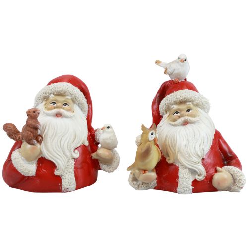 Artikel Kerstfiguren Kerstman met dieren 10x7x9cm 2st