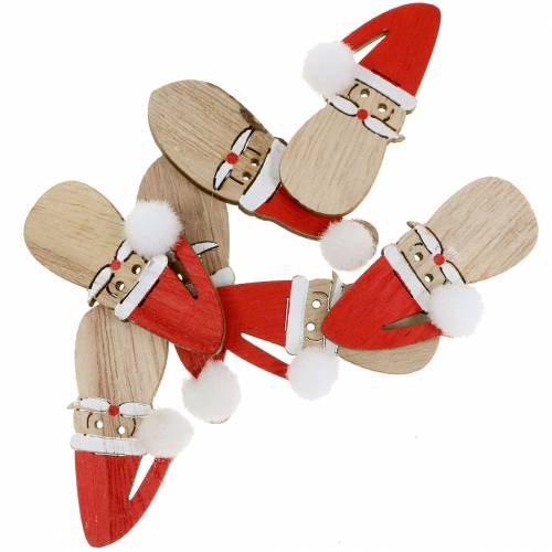 Strooidecoratie Kerstman hoofd hout 4.5cm 36st
