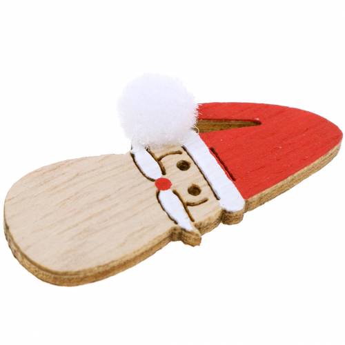 Floristik24 Strooidecoratie Kerstman hoofd hout 4.5cm 36st