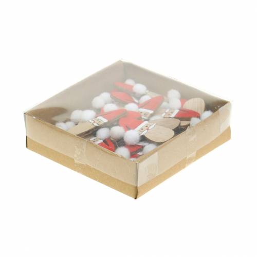 Floristik24 Strooidecoratie Kerstman hoofd hout 4.5cm 36st