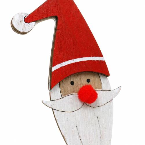 Artikel Houten spelden Kerstman met metalen veer rood, wit, naturel 12 / 13cm L36 / 36,5cm 12st