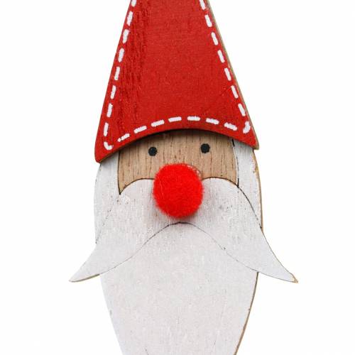 Artikel Houten spelden Kerstman met metalen veer rood, wit, naturel 12 / 13cm L36 / 36,5cm 12st