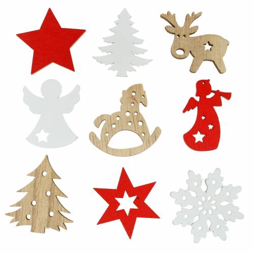 Floristik24 Strooidecoratie Kerstassortiment hout 72 st