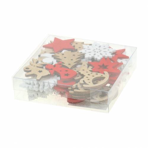 Floristik24 Strooidecoratie Kerstassortiment hout 72 st