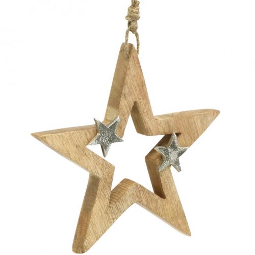 Artikel Kerstster om op te hangen Ster houten decoratie Kerst H22cm