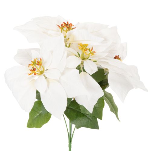 Kunstmatige kerstster, wit, grote bloem, decoratieve plant, 40 cm