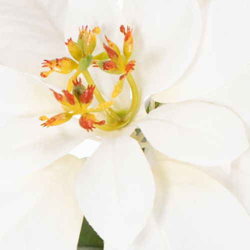 Kunstmatige kerstster, wit, grote bloem, decoratieve plant, 40 cm | Floristik24.nl