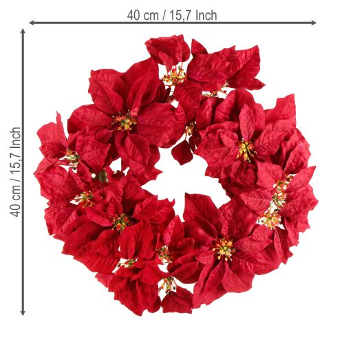 Artikel Kerststerkrans kunstbloemen Kerst Ø40cm