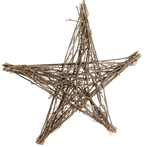Kerstster gemaakt van takken decoratieve ster om op te hangen 50cm