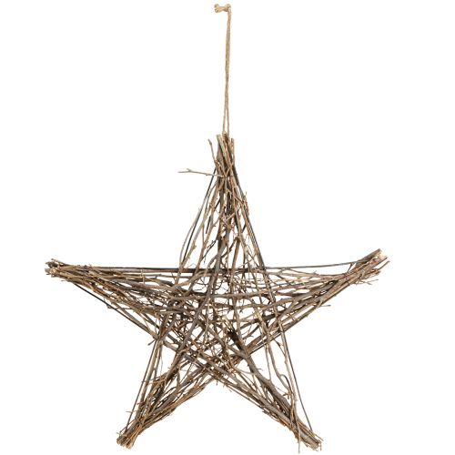 Artikel Kerstster gemaakt van takken decoratieve ster om op te hangen 50cm